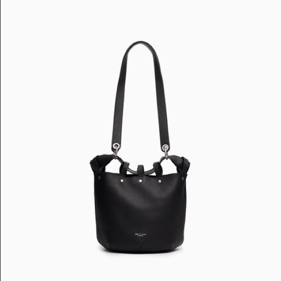 Rag and Bone Alley Bucket Bag Black Leather New $495